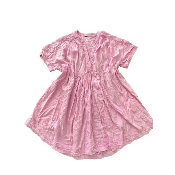 FREE PEOPLE  LINEN Tunic in Pink  Size XS - Picture 3 of 10